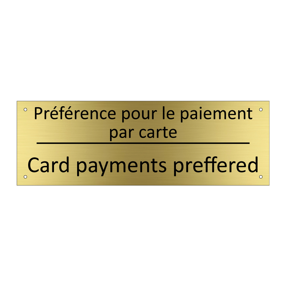 Préférence pour le paiement par /.../ - Card payments preffered