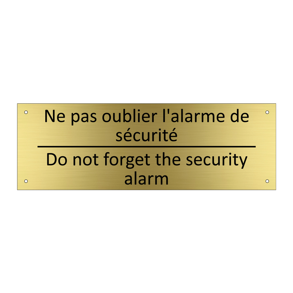 Ne pas oublier l'alarme de sécurité /.../ - Do not forget the security alarm /.../