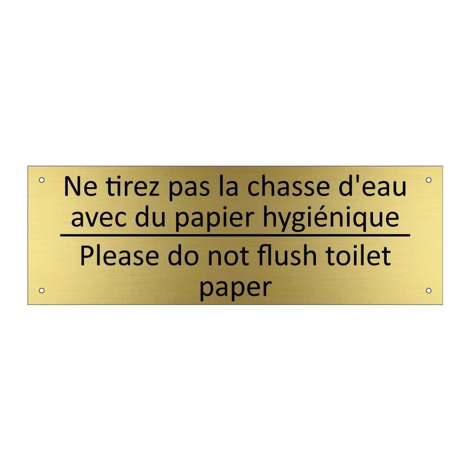 Ne tirez pas la chasse d'eau avec /.../ - Please do not flush toilet paper /.../