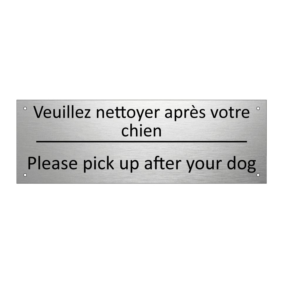 Veuillez nettoyer après votre /.../ - Please pick up after your dog