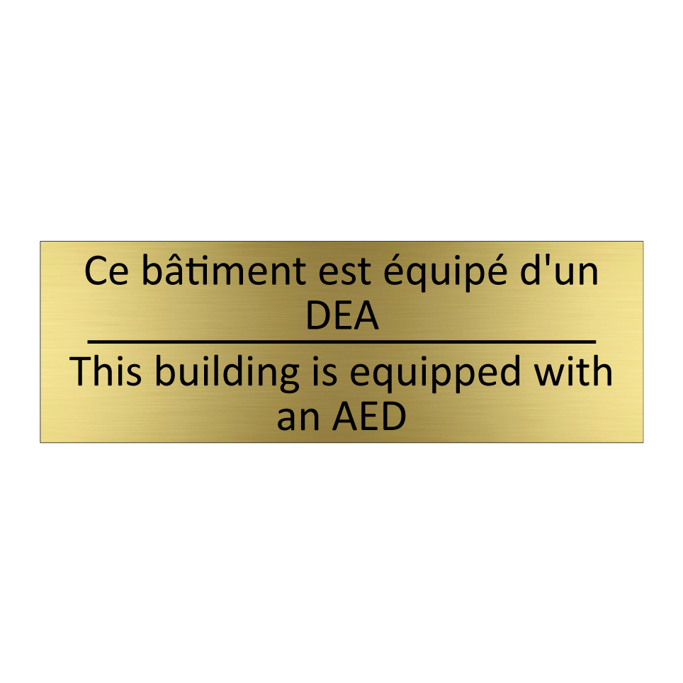 Ce bâtiment est équipé d'un DEA /.../ - This building is equipped with /.../