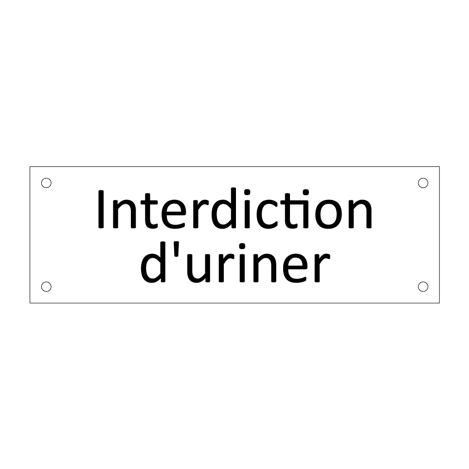 Interdiction d'uriner