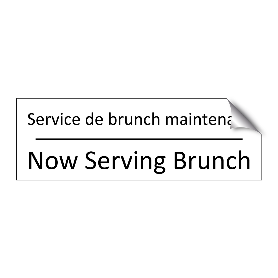 Service de brunch maintenant - Now Serving Brunch