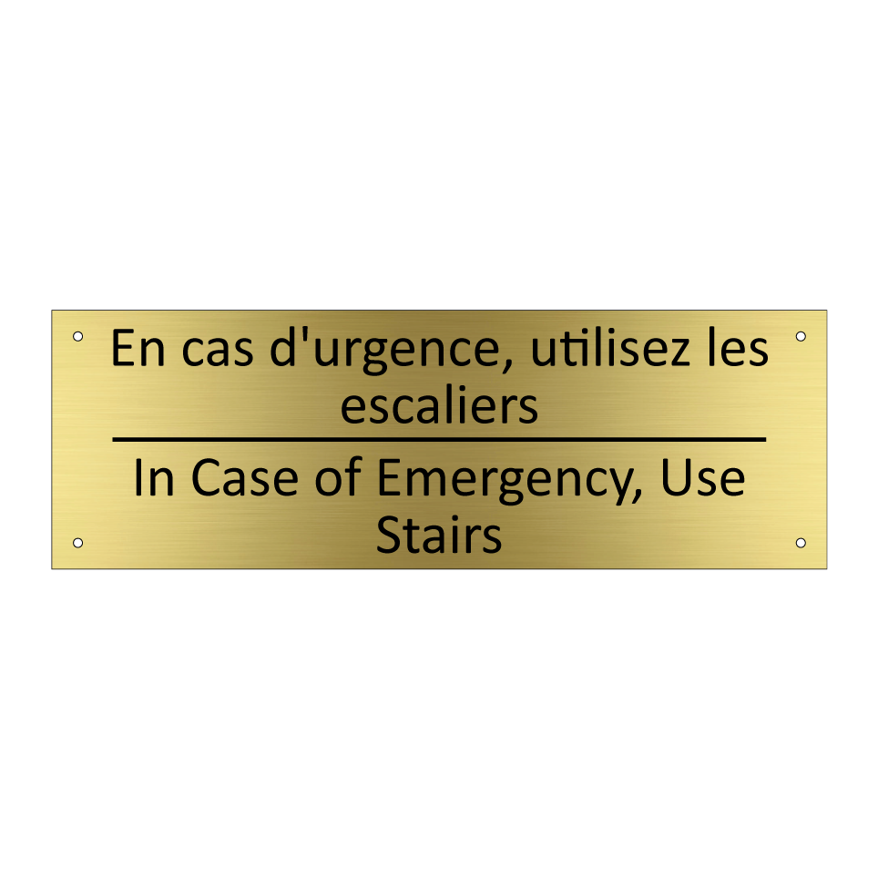 En cas d'urgence, utilisez les /.../ - In Case of Emergency, Use Stairs /.../