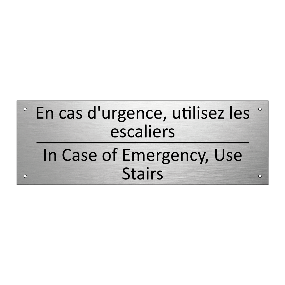 En cas d'urgence, utilisez les /.../ - In Case of Emergency, Use Stairs /.../