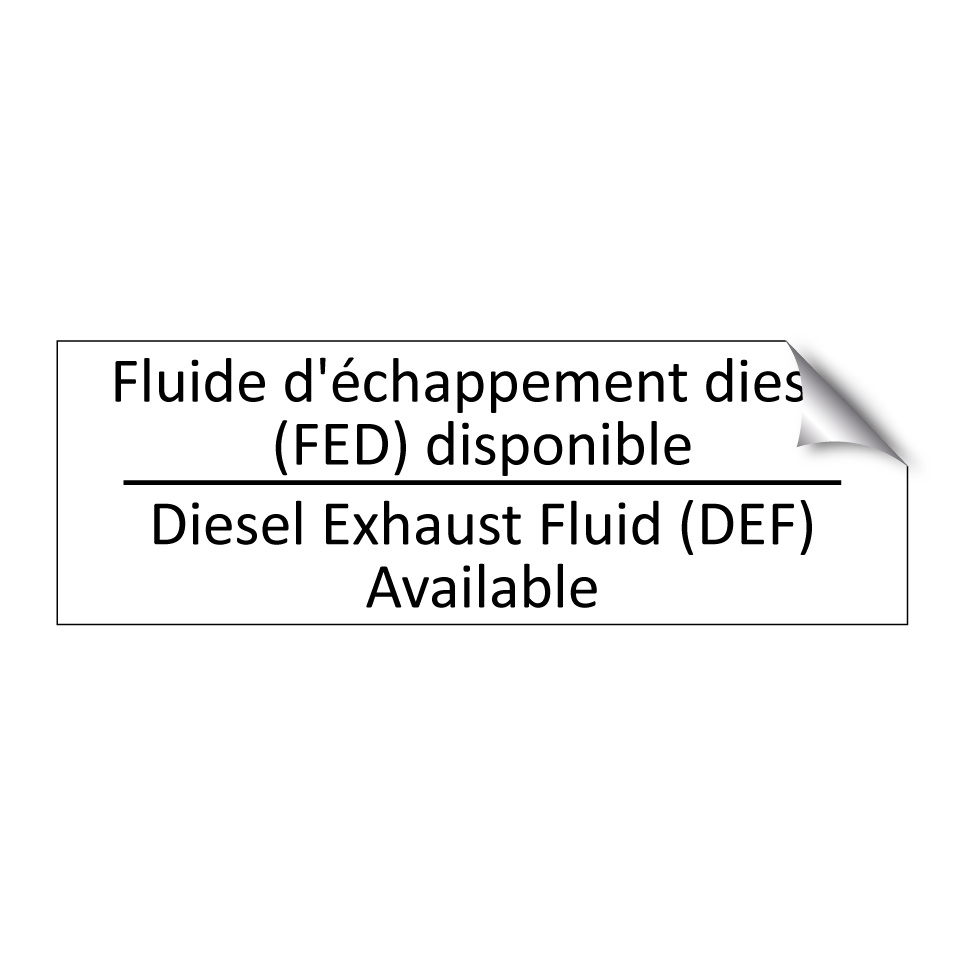 Fluide d'échappement diesel (FED) /.../ - Diesel Exhaust Fluid (DEF) Available /.../