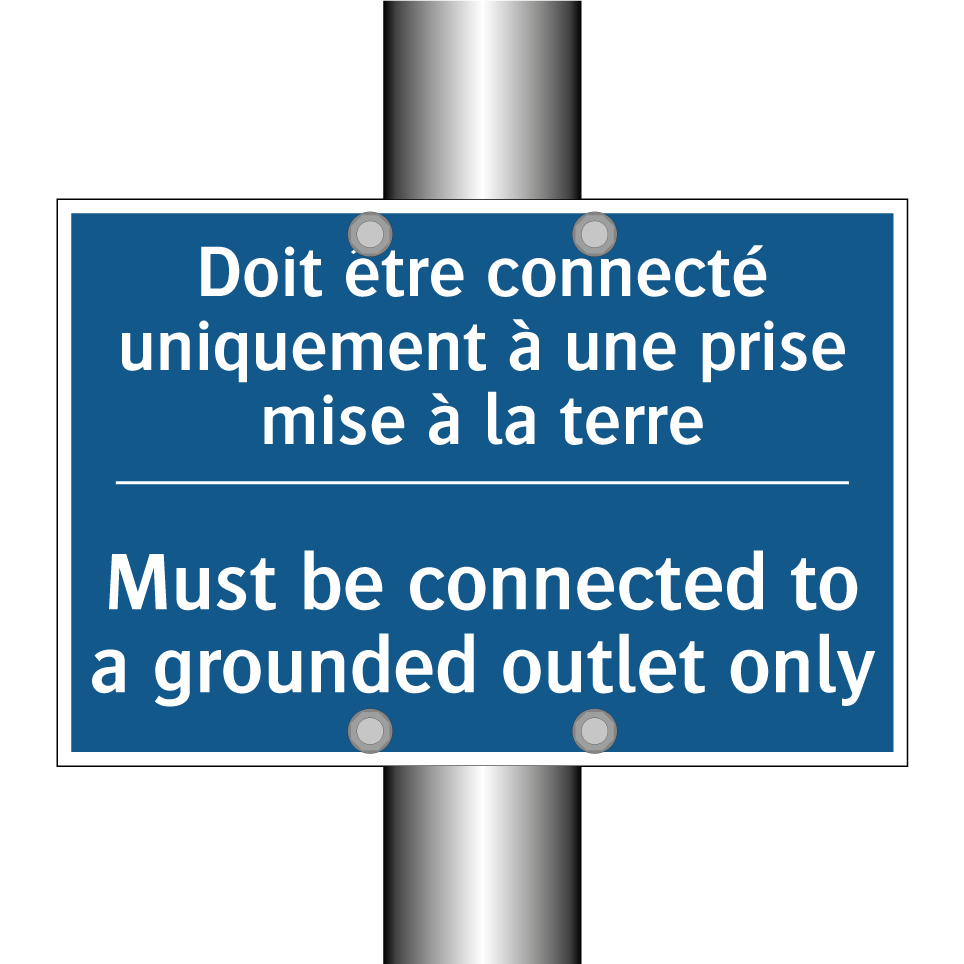 Doit être connecté uniquement /.../ - Must be connected to a grounded /.../