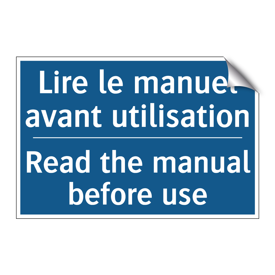 Lire le manuel avant utilisation /.../ - Read the manual before use