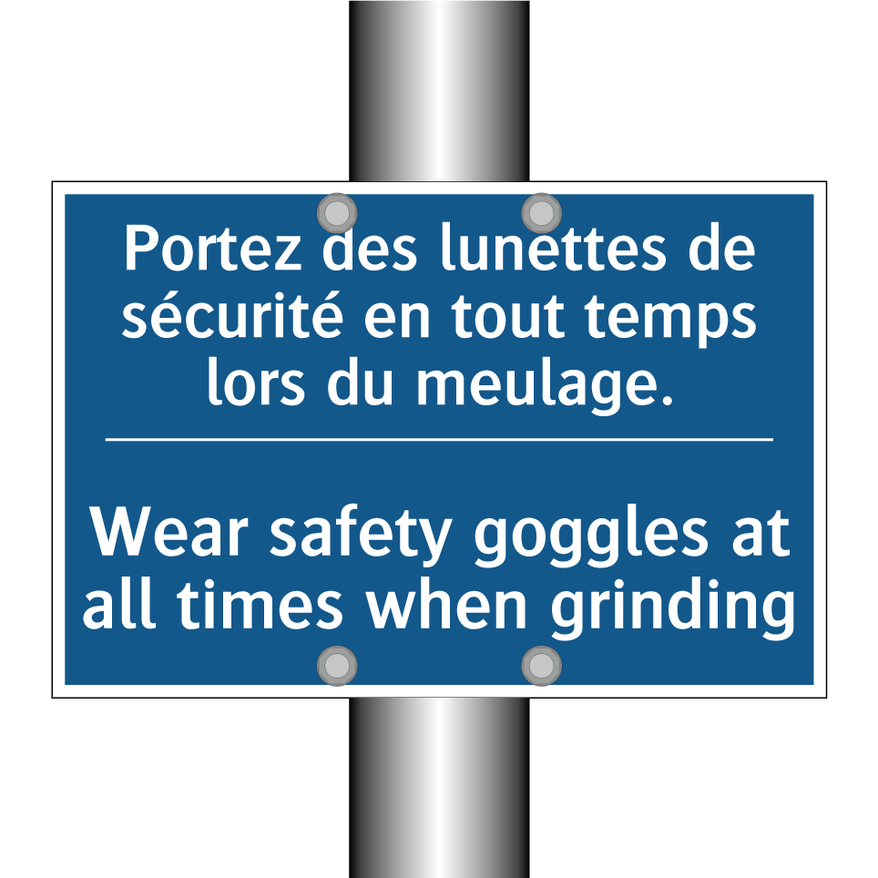 Portez des lunettes de sécurité /.../ - Wear safety goggles at all times /.../