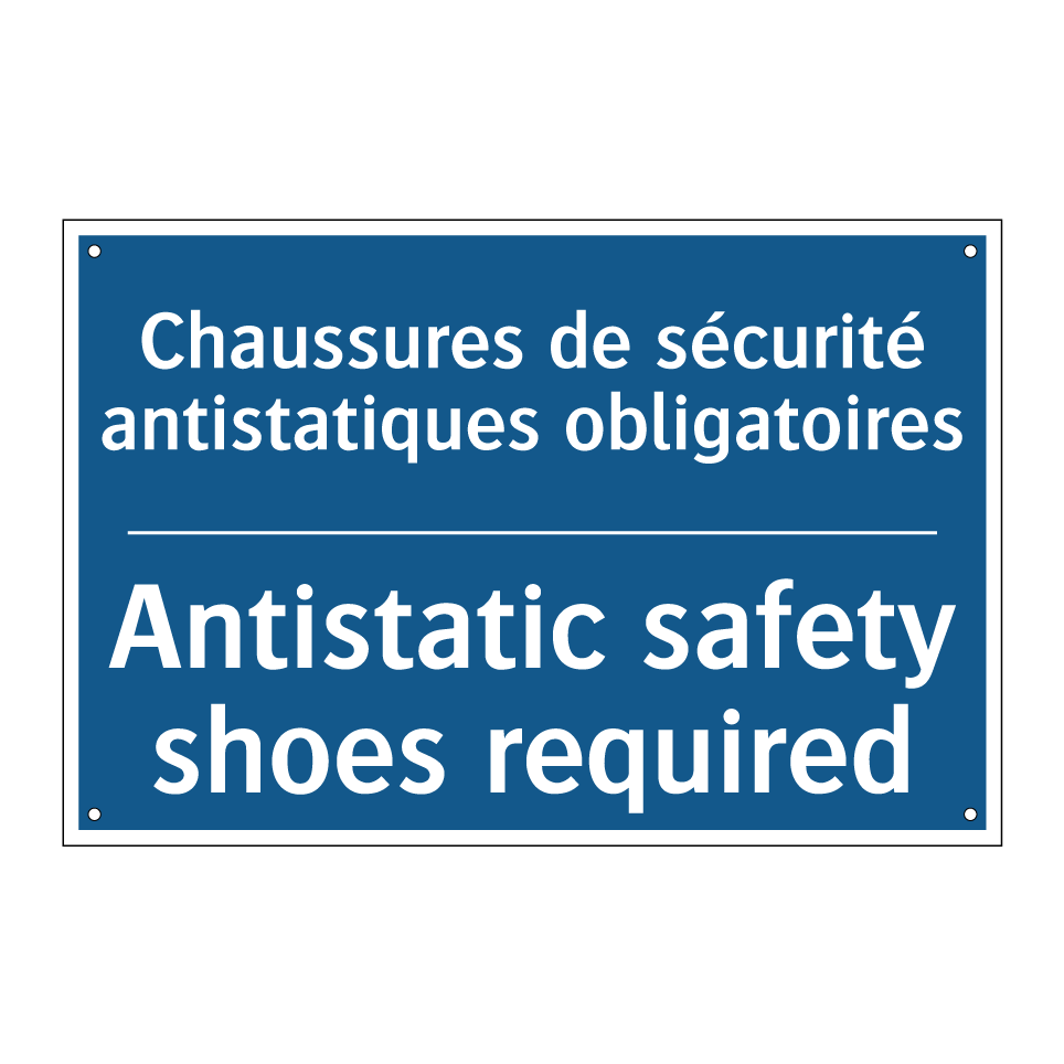 Chaussures de sécurité antistatiques /.../ - Antistatic safety shoes required /.../