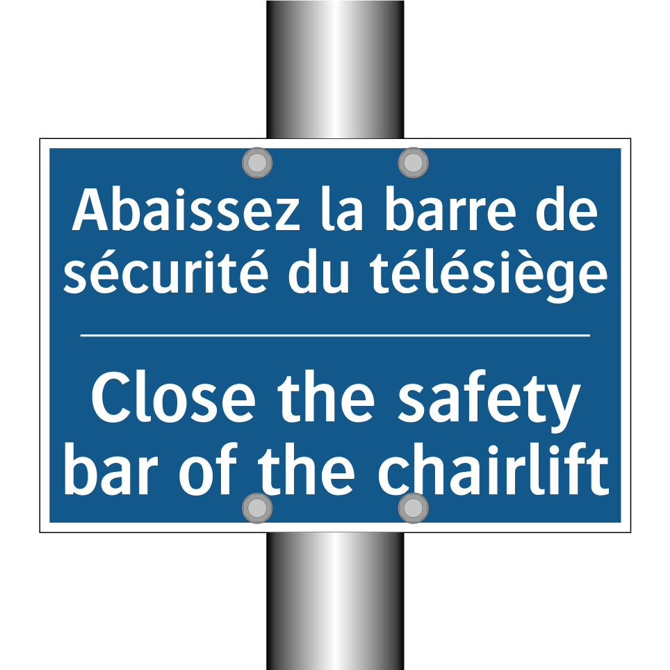 Abaissez la barre de sécurité /.../ - Close the safety bar of the chairlift /.../