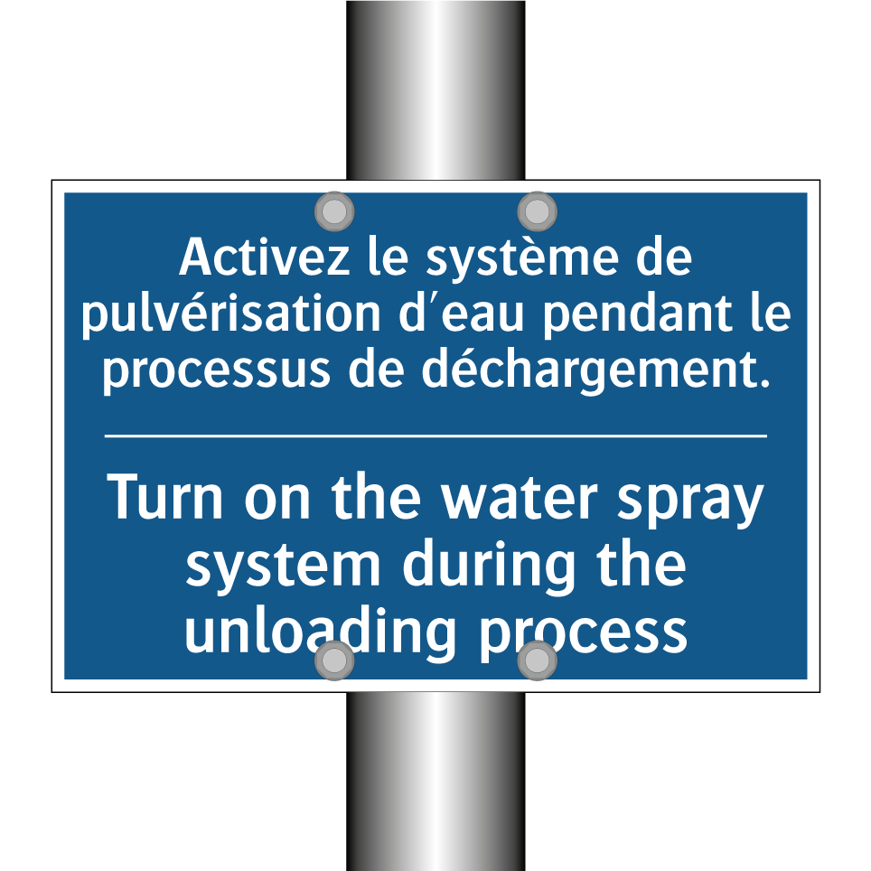 Activez le système de pulvérisation /.../ - Turn on the water spray system /.../