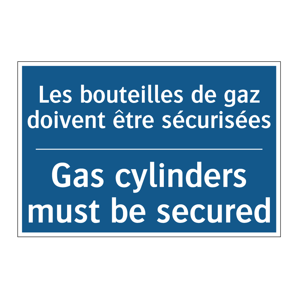 Les bouteilles de gaz doivent /.../ - Gas cylinders must be secured