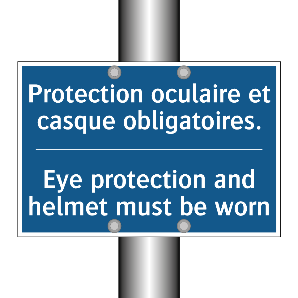 Protection oculaire et casque /.../ - Eye protection and helmet must /.../
