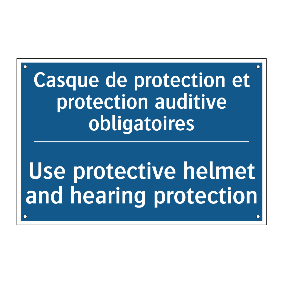 Casque de protection et protection /.../ - Use protective helmet and hearing /.../