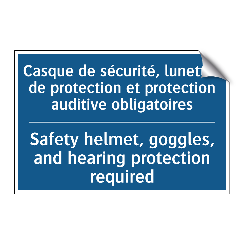 Casque de sécurité, lunettes de /.../ - Safety helmet, goggles, and hearing /.../