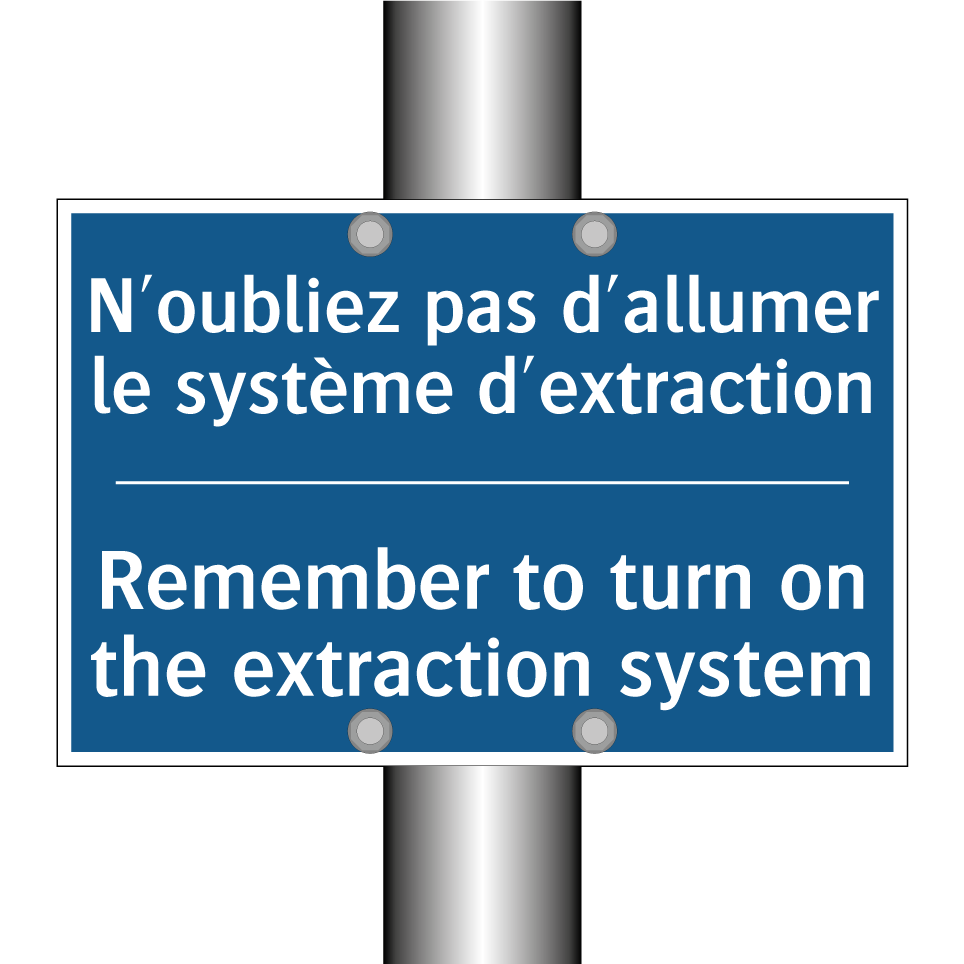 N'oubliez pas d'allumer le système /.../ - Remember to turn on the extraction /.../