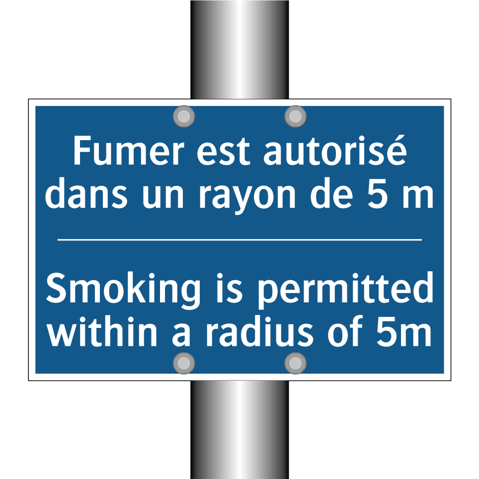Fumer est autorisé dans un rayon /.../ - Smoking is permitted within a /.../