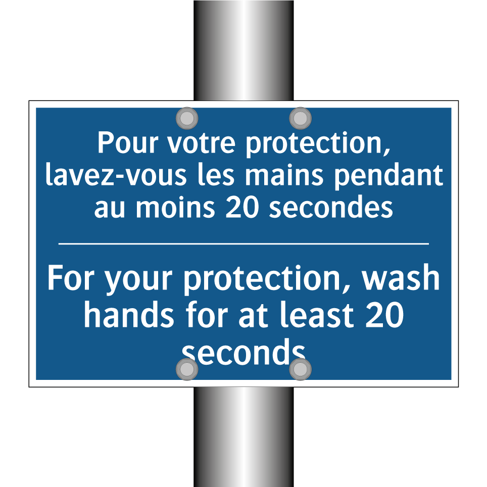 Pour votre protection, lavez-vous /.../ - For your protection, wash hands /.../