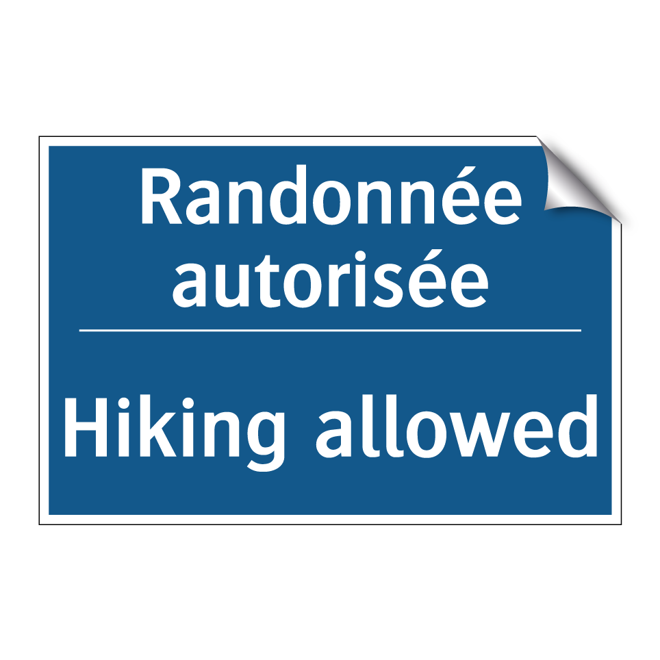 Randonnée autorisée - Hiking allowed