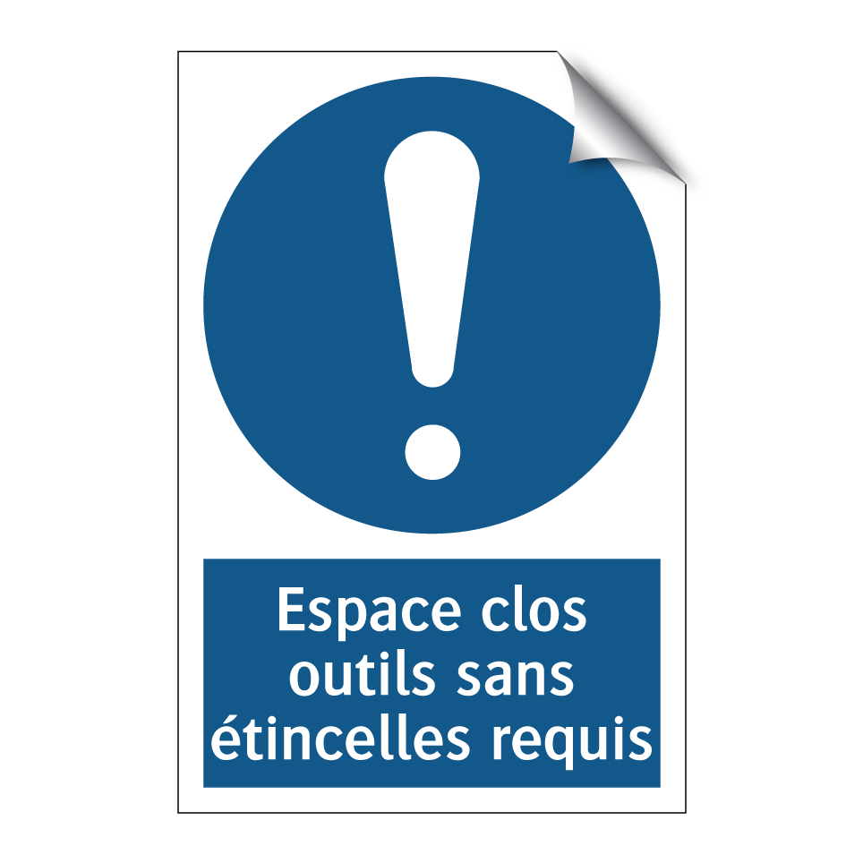 Espace clos outils sans étincelles requis