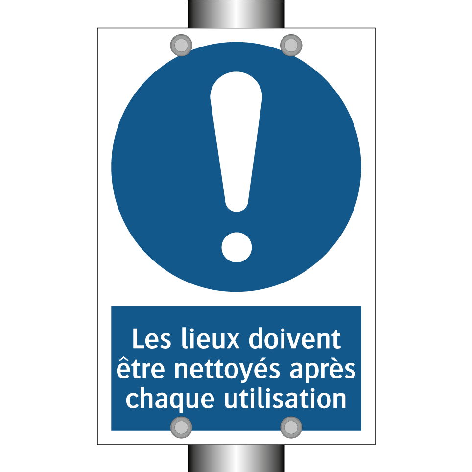 Les lieux doivent être nettoyés après chaque utilisation