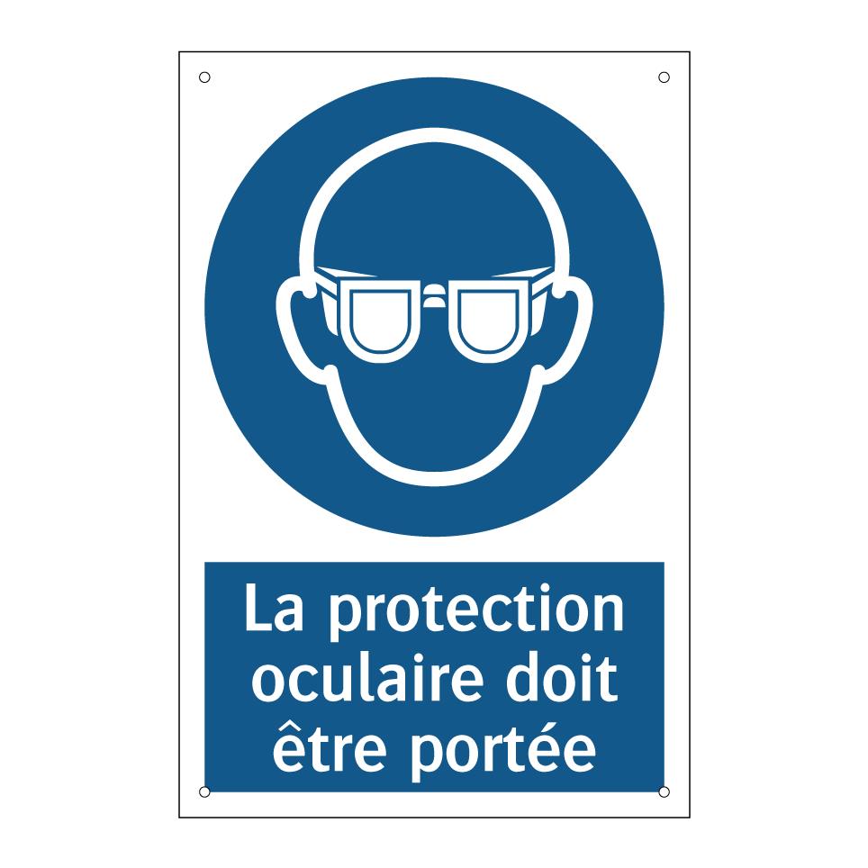 La protection oculaire doit être portée