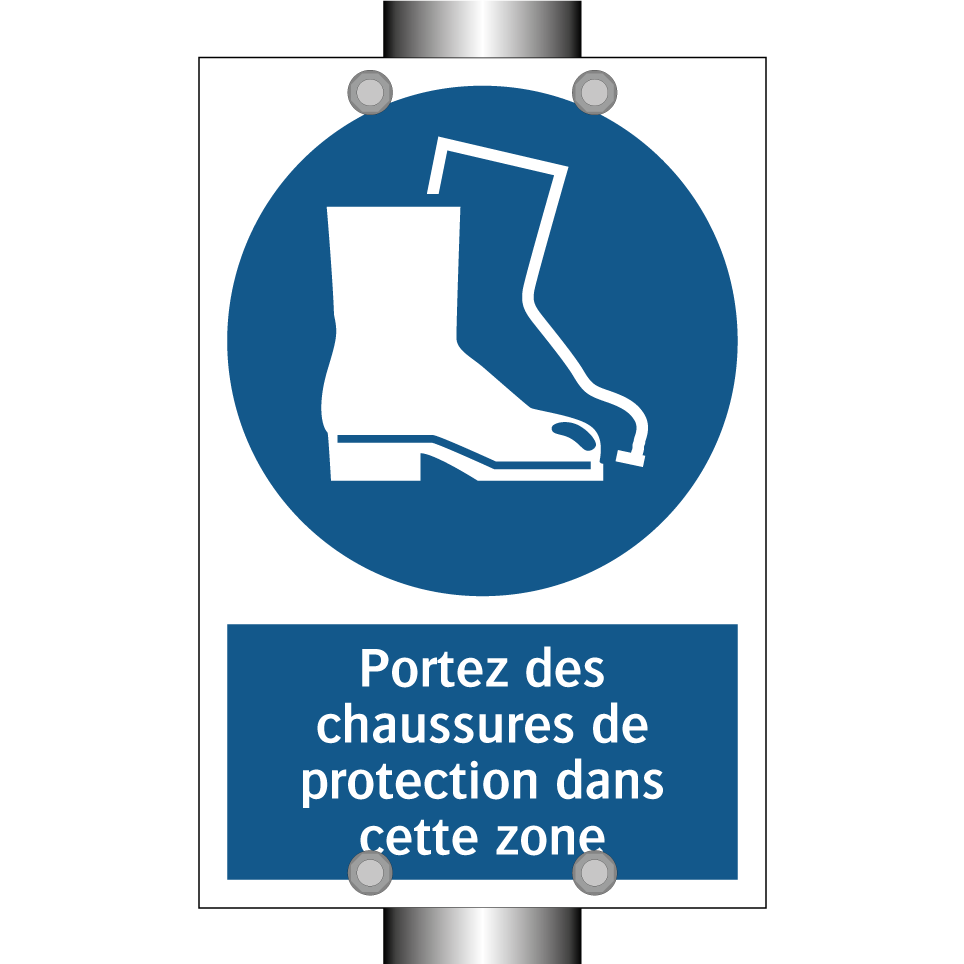 Portez des chaussures de protection dans cette zone