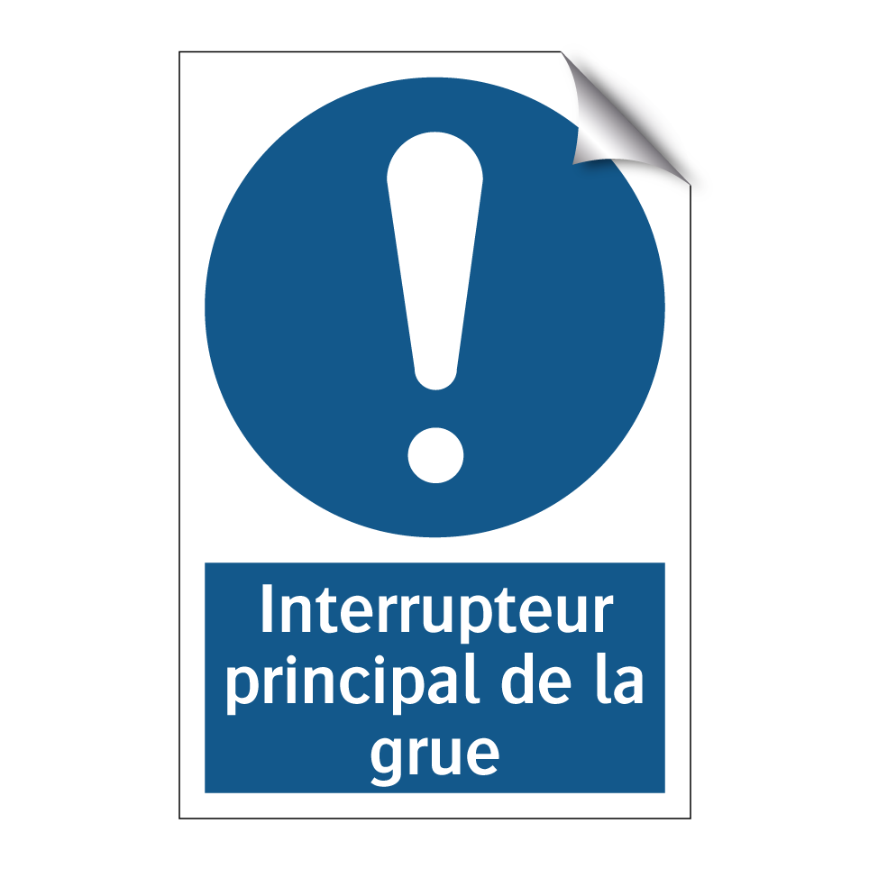 Interrupteur principal de la grue