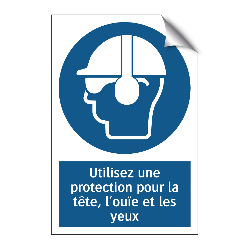 Utilisez une protection pour la tête, l'ouïe et les yeux