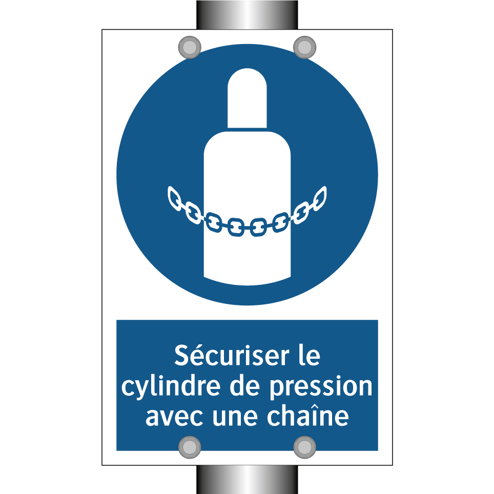 Sécuriser le cylindre de pression avec une chaîne
