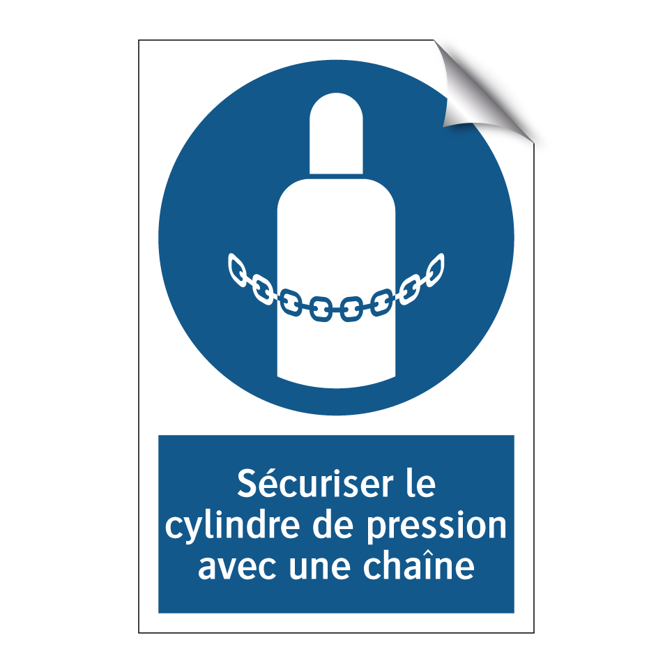 Sécuriser le cylindre de pression avec une chaîne