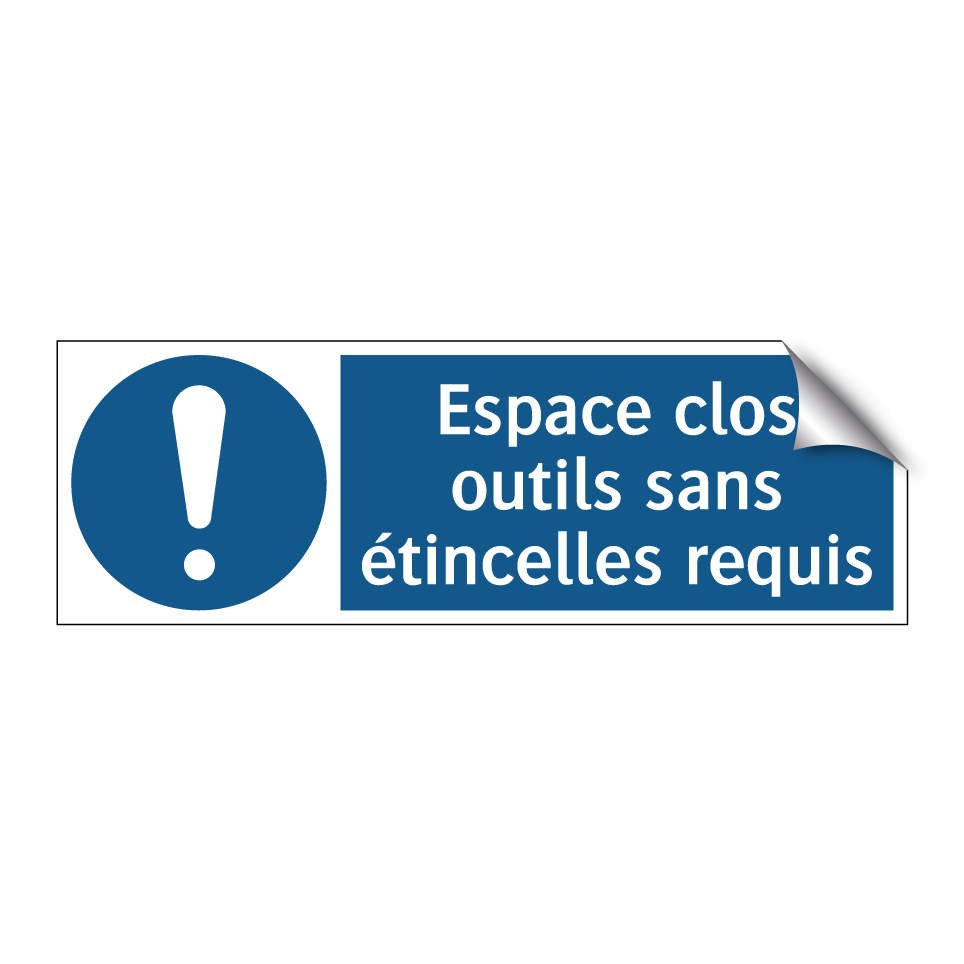Espace clos outils sans étincelles requis