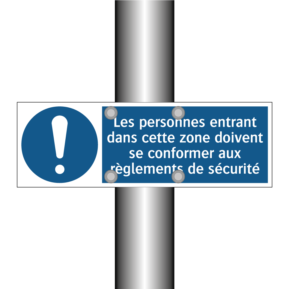 Les personnes entrant dans cette zone doivent se conformer aux règlements de sécurité