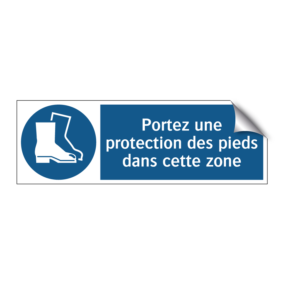 Portez une protection des pieds dans cette zone