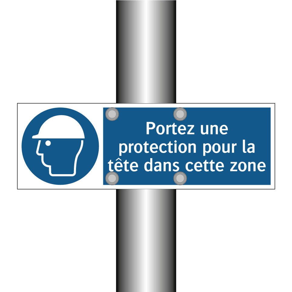 Portez une protection pour la tête dans cette zone