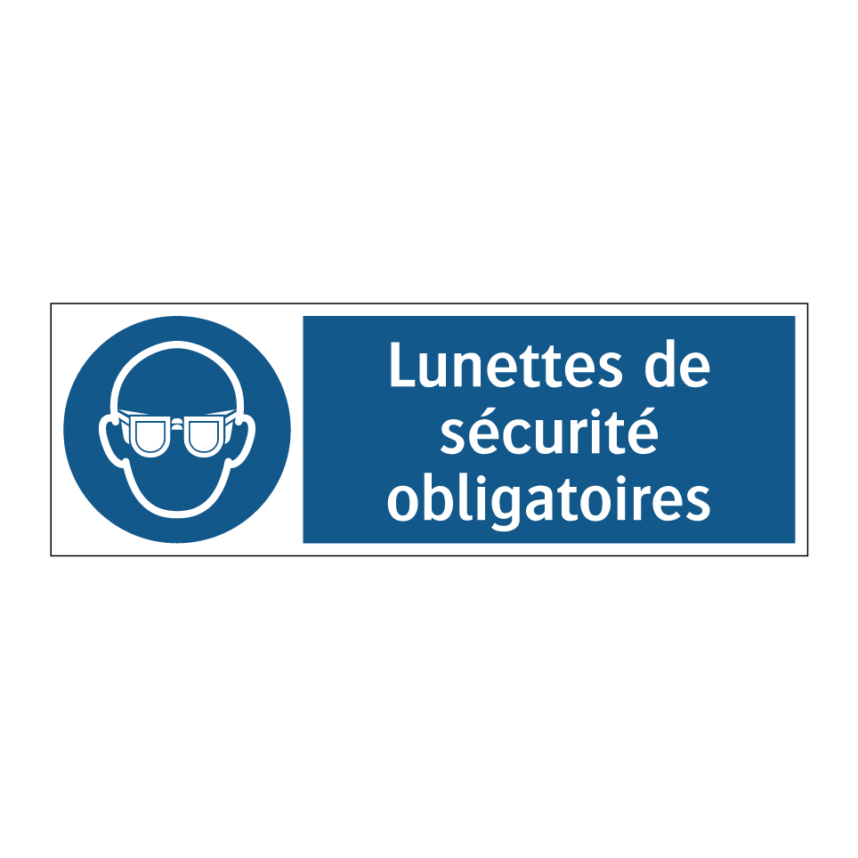 Lunettes de sécurité obligatoires