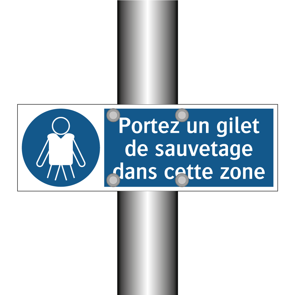 Portez un gilet de sauvetage dans cette zone