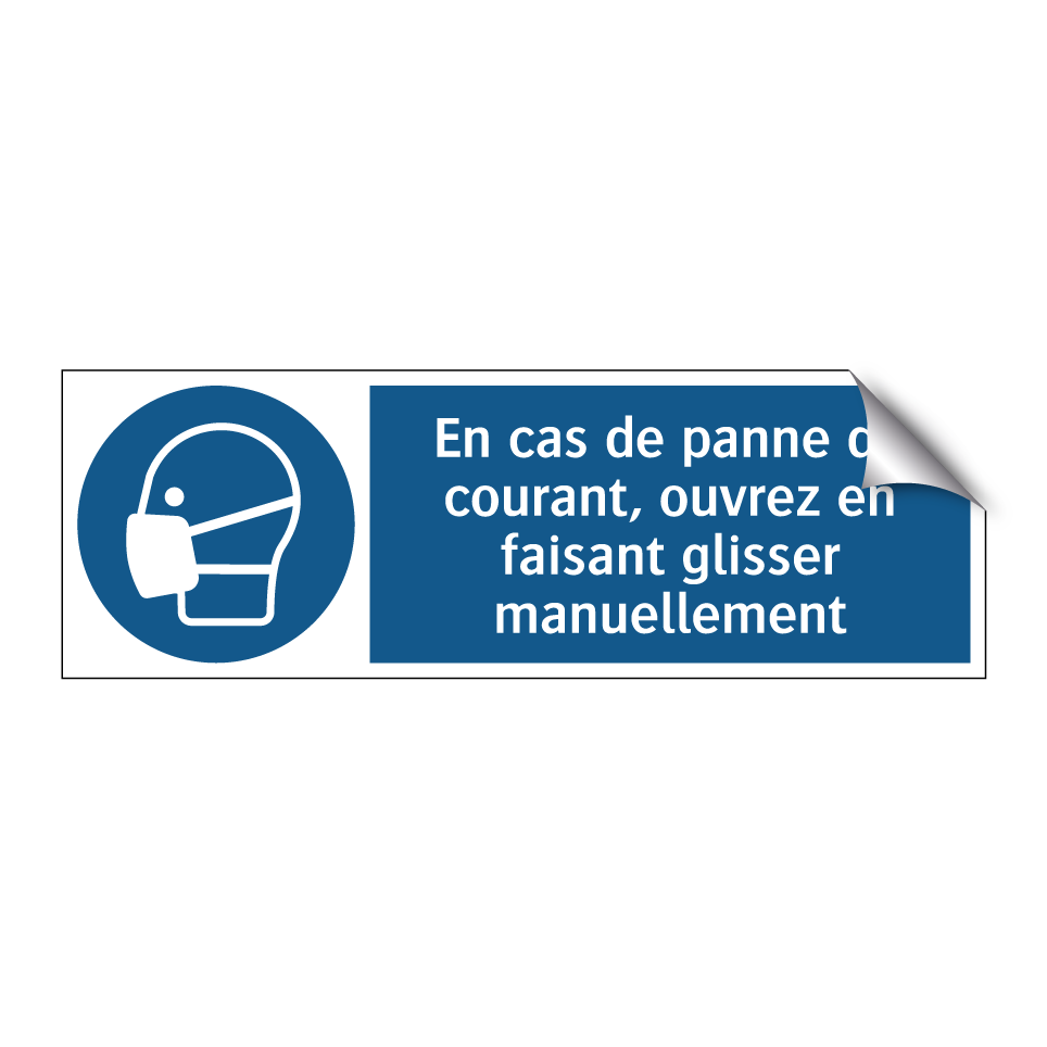 En cas de panne de courant, ouvrez en faisant glisser manuellement