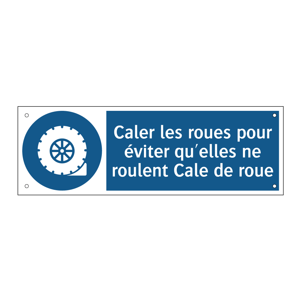 Caler les roues pour éviter qu'elles ne roulent Cale de roue