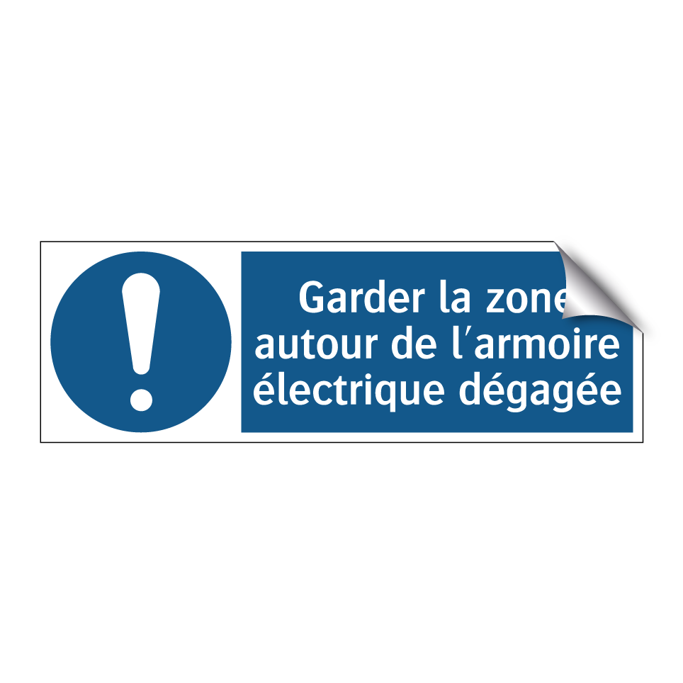 Garder la zone autour de l'armoire électrique dégagée