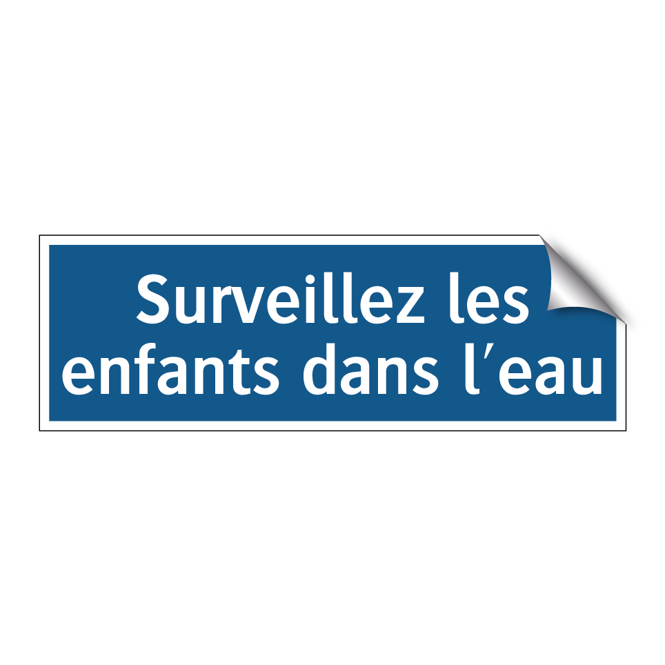 Surveillez les enfants dans l'eau