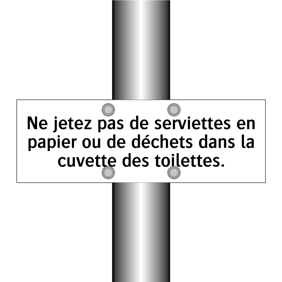 Ne jetez pas de serviettes en papier ou de déchets dans la cuvette des toilettes.