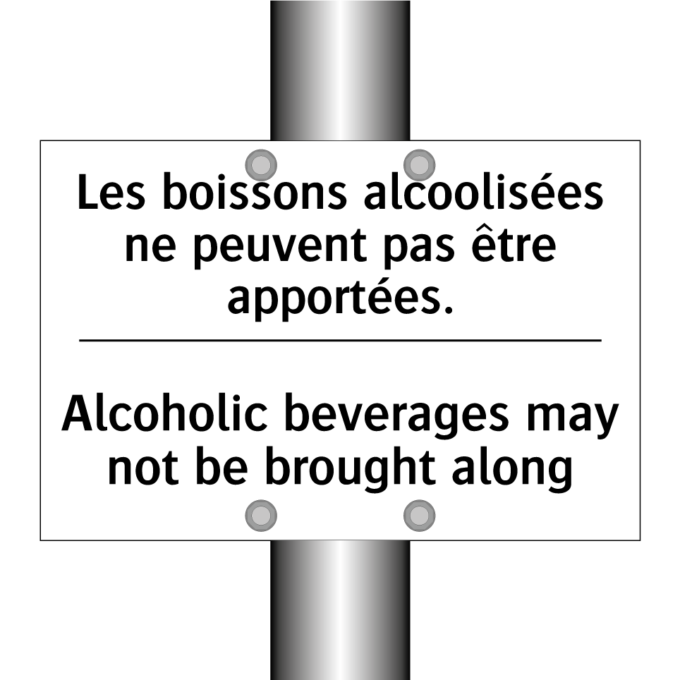 Les boissons alcoolisées ne peuvent /.../ - Alcoholic beverages may not be /.../