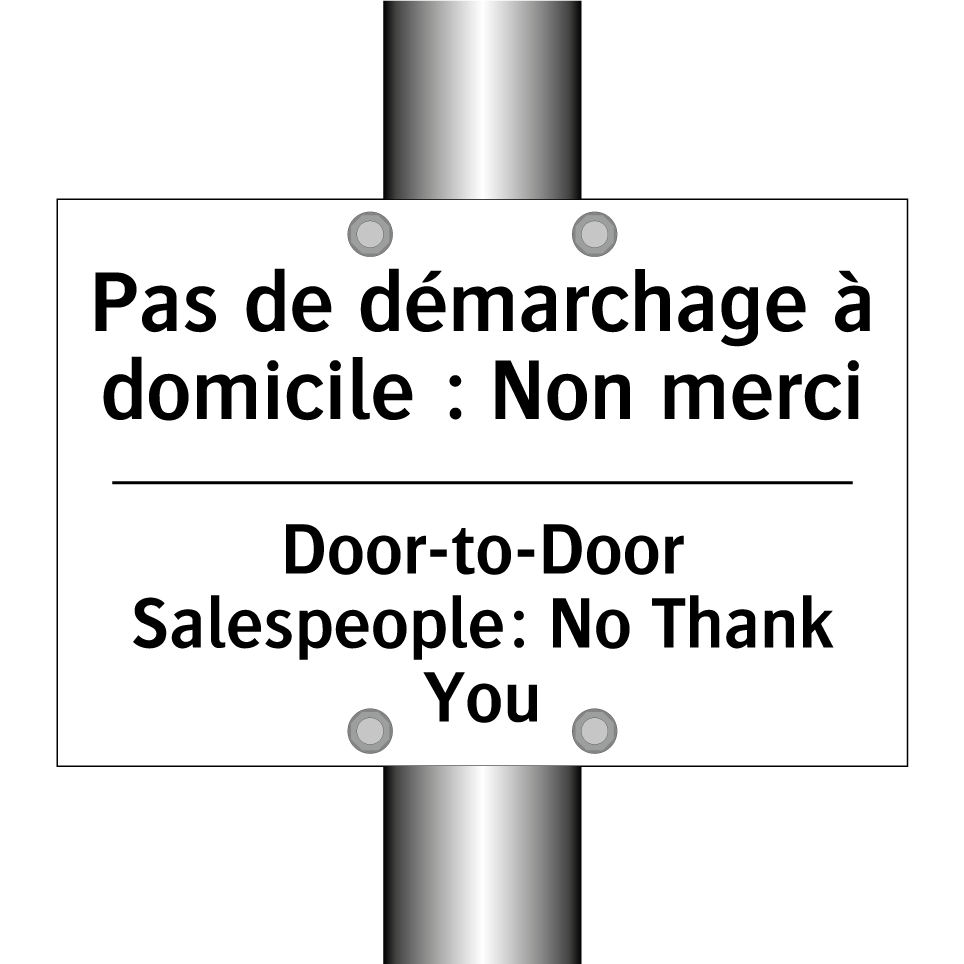 Pas de démarchage à domicile : /.../ - Door-to-Door Salespeople: No Thank /.../