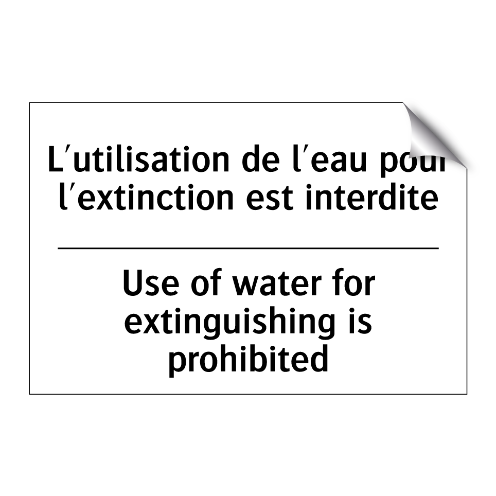 L'utilisation de l'eau pour l'extinction /.../ - Use of water for extinguishing /.../