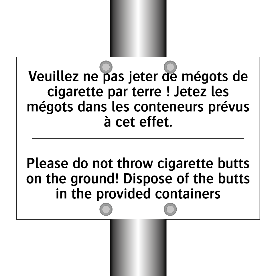 Veuillez ne pas jeter de mégots /.../ - Please do not throw cigarette /.../