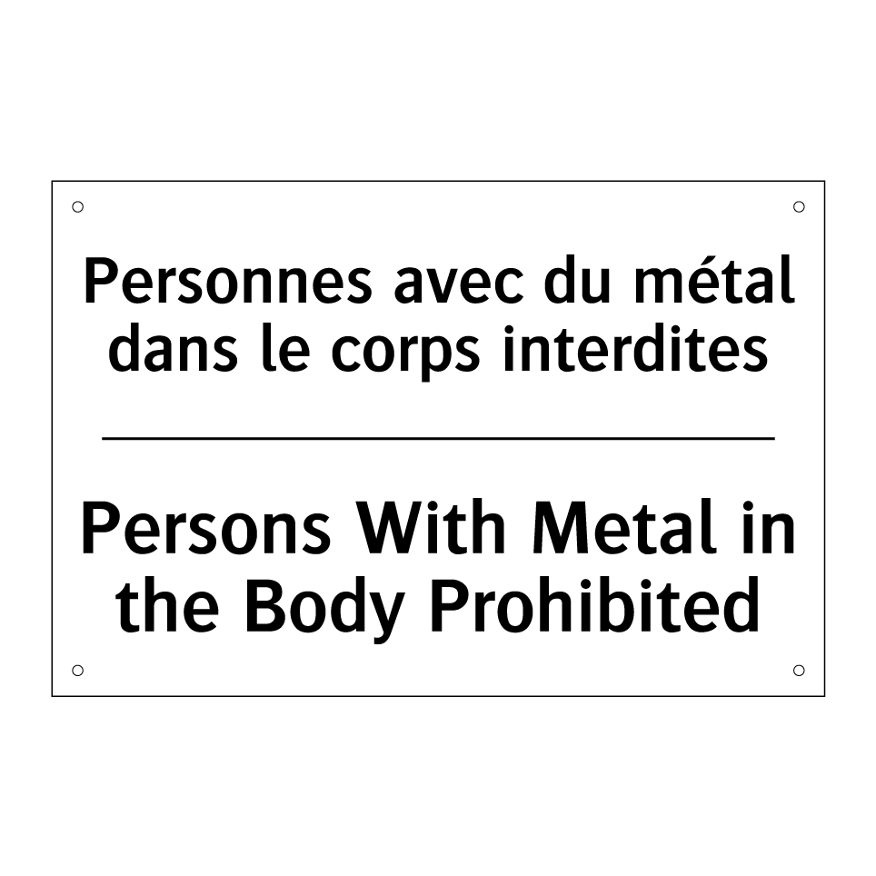Personnes avec du métal dans le /.../ - Persons With Metal in the Body /.../