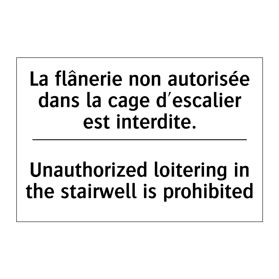 La flânerie non autorisée dans /.../ - Unauthorized loitering in the /.../