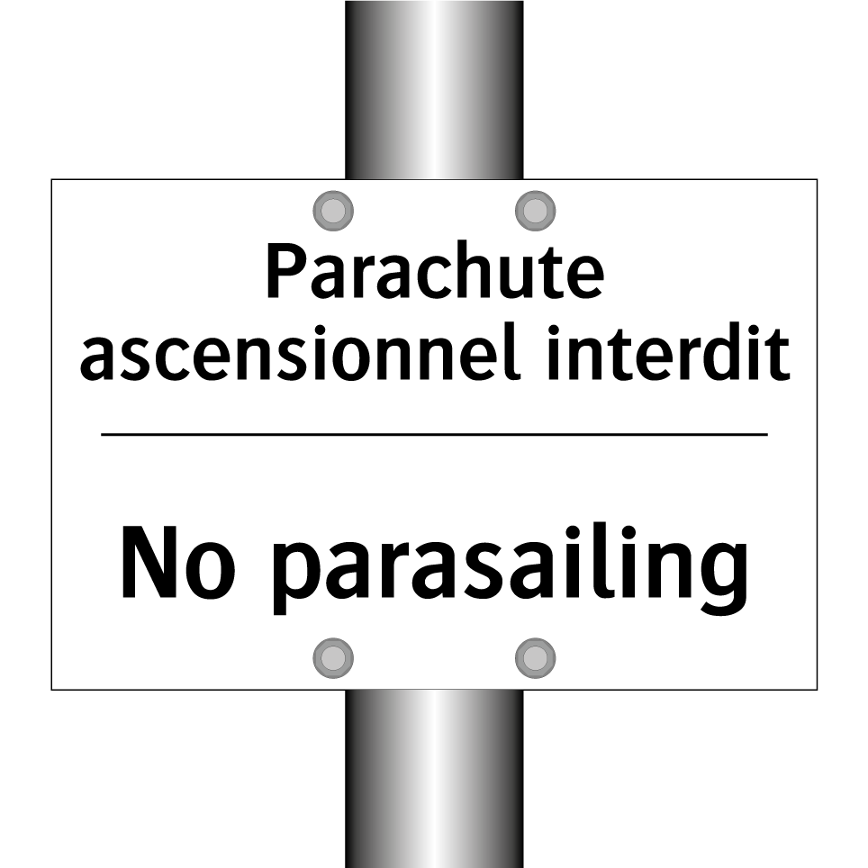 Parachute ascensionnel interdit /.../ - No parasailing